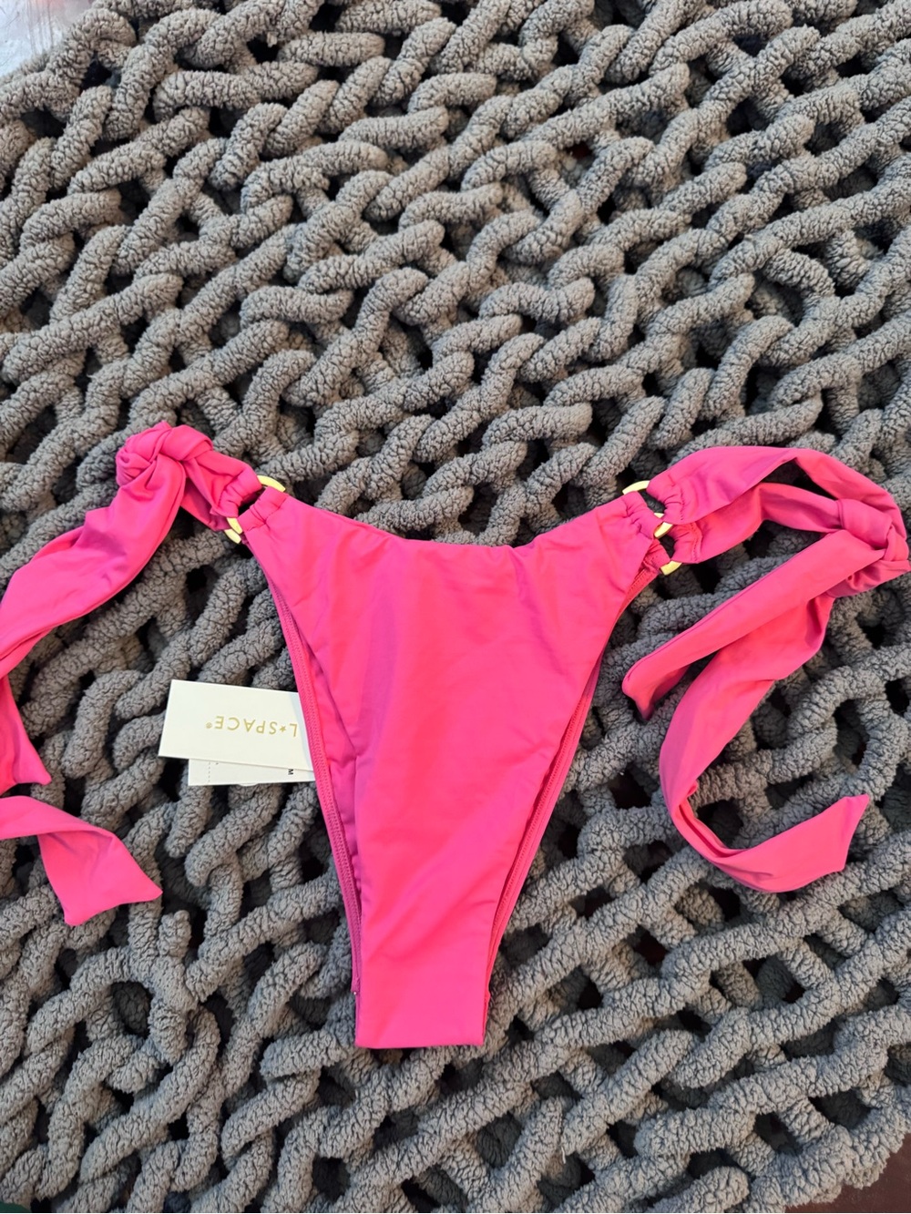 l*space Neon Pink Tie-Side Bikini Bottom